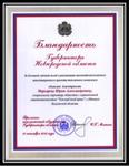 Благодарность губернатора Новгородской области
