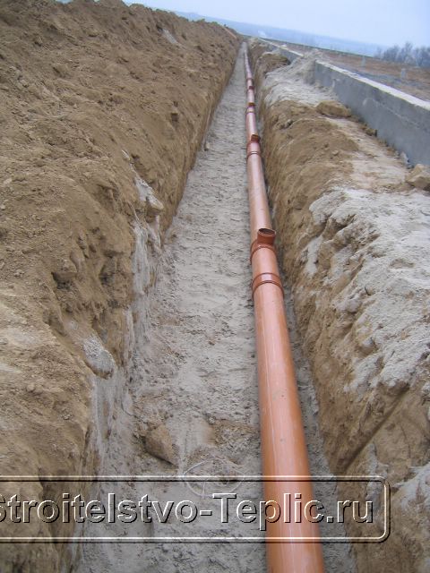 0050 Монтаж системы внутренних водостоков и канализации выполненный при строительстве промышленной теплицы